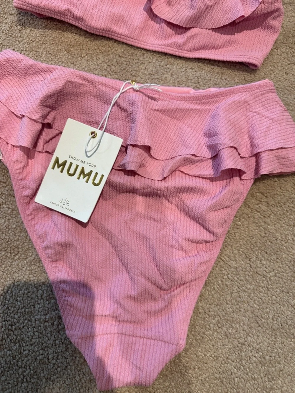 Show Me Your MuMu Pink Ruffle Bikini Set - Picture 6 of 7
